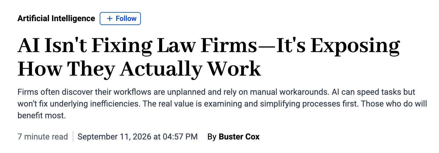 AI Isn't Fixing Law Firms. It's Exposing How They Actually Work